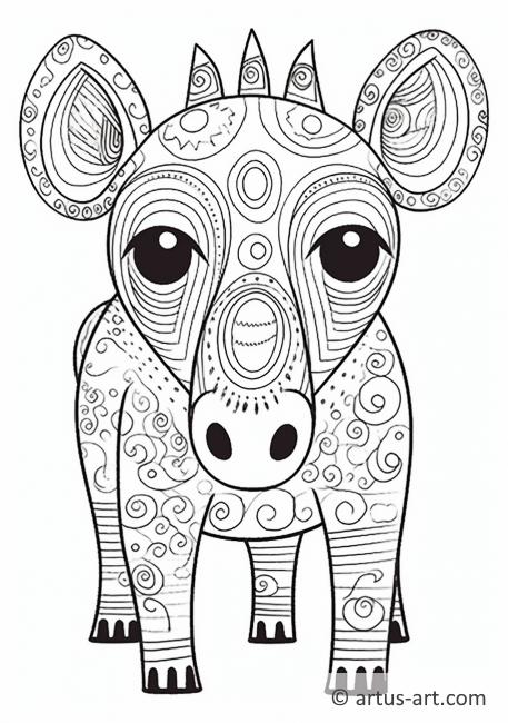 Tapir Coloring Page For Kids
